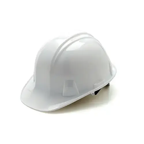 Hard Hat, Cap Style, Ratchet Adjustment, White Hard Hat, Cap Style, Ratchet Adjustment, White