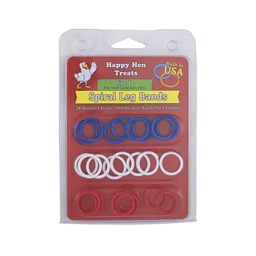 Poultry Spiral Leg Bands, 3 Colors, Size 11, 26-Ct. Poultry Spiral Leg Bands, 3 Colors, Size 11, 26-Ct.