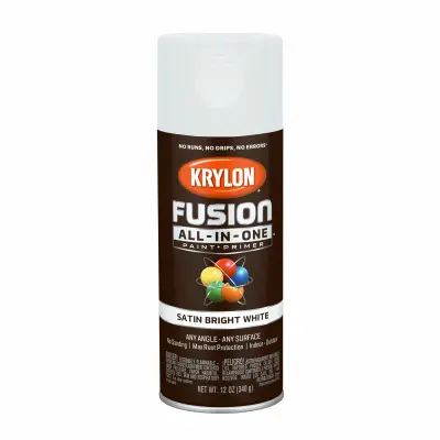 KRYLON DIVERSIFIED BRANDS Fusion All-In-One Spray Paint + Primer Satin Bright White 12-oz. K02734007