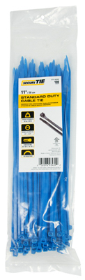 ECM INDUSTRIES LLC CT11-50100B Standard Duty Cable Tie, Blue, 11-In - pack of 100