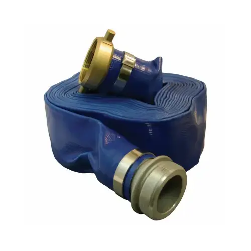 Lay Flat Discharge Hose, Blue PVC, 1.5-In. x 25-Ft. Lay Flat Discharge Hose, Blue PVC, 1.5-In. x 25-Ft.