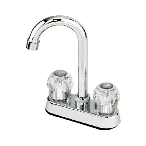 Bar Faucet, 2 Acrylic Handles, Chrome Bar Faucet, 2 Acrylic Handles, Chrome