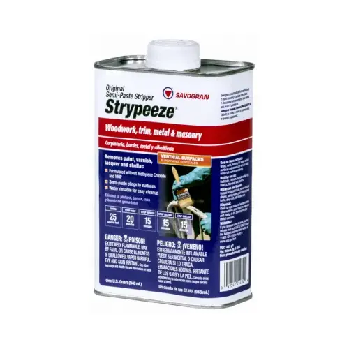 Strypeeze Paint/Varnish Remover, Liquid, Aromatic, Orange, 1 qt