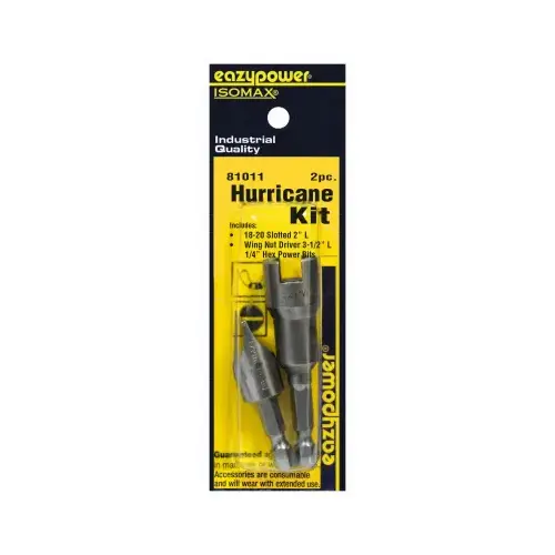 Hurricane Kit, Wing Nut Driver & 18-20-In. Slotted Power Bit, 2-Pc. Hurricane Kit, Wing Nut Driver & 18-20-In. Slotted Power Bit, 2-Pc.