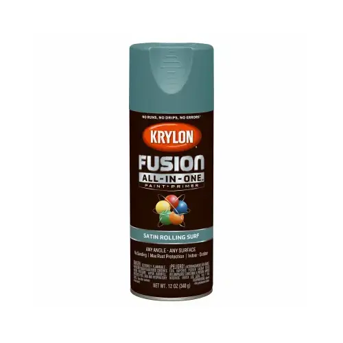 Fusion All-In-One Spray Paint + Primer, Satin Rolling Surf, 12-oz. Fusion All-In-One Spray Paint + Primer, Satin Rolling Surf, 12-oz.