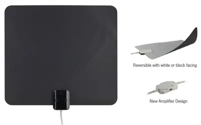 RCA Amplified Indoor Antenna Ultra Thin Multi-Directional Black ANT1170EV RCA Amplified Indoor Antenna Ultra Thin Multi-Directional Black ANT1170EV