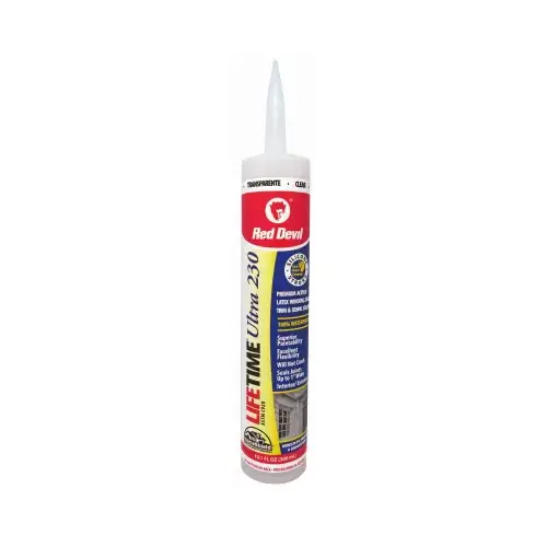 Lifetime Acrylic Sealant, Clear, 40 to 90 deg F, 10.1 fl-oz Cartridge