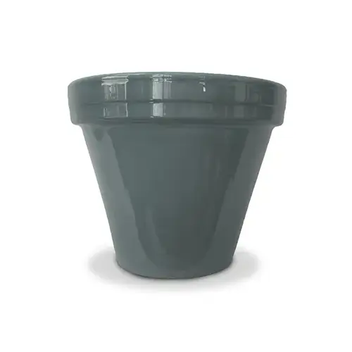 Flower Pot, Gray Ceramic, 8.5 x 7.5-In. - pack of 10 Flower Pot, Gray Ceramic, 8.5 x 7.5-In. - pack of 10