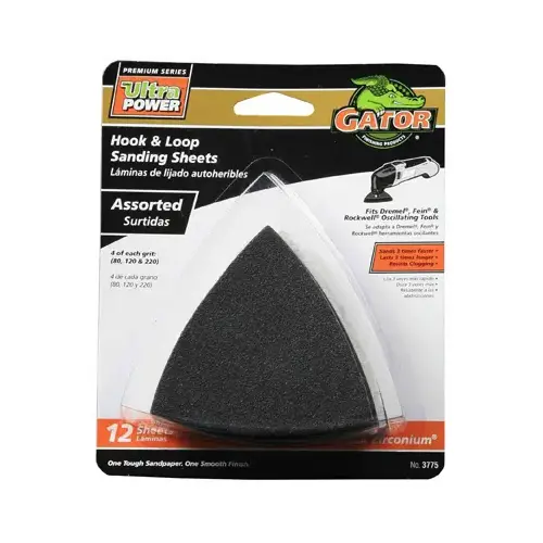 Hook & Loop Sandpaper, Assorted Grit, 3 In., 12-Pk. Hook & Loop Sandpaper, Assorted Grit, 3 In., 12-Pk.