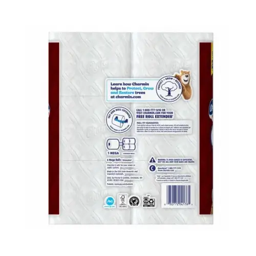 Ultra Strong Bathroom Tissue, 2-Ply, Paper White - pack of 6