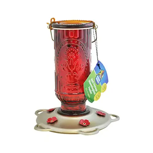 Hummingbird Feeder, Red Vintage, 20-oz.