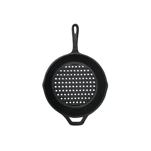 Grill Pan with Holes, Cast Iron, 10.25-In. Grill Pan with Holes, Cast Iron, 10.25-In.