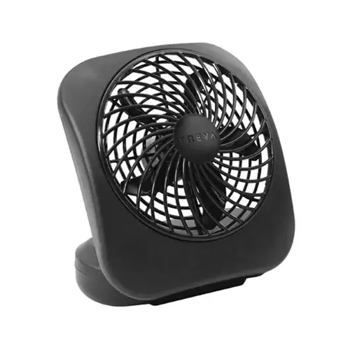 5 In. 2-Speed Black Battery Operated Table Fan