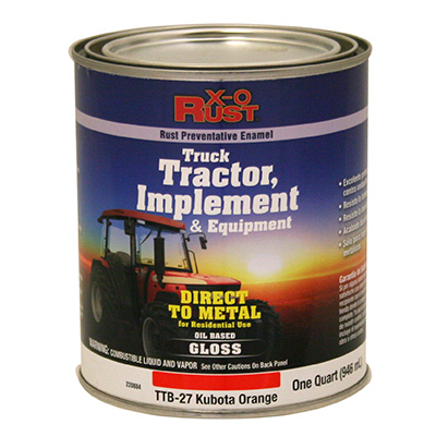 TRUE VALUE MFG COMPANY TTB27-QT Rust-Preventative Paint & Primer, Direct to Metal, Truck, Tractor, Implement & Equipment, Kubota Orange, 1-Qt.