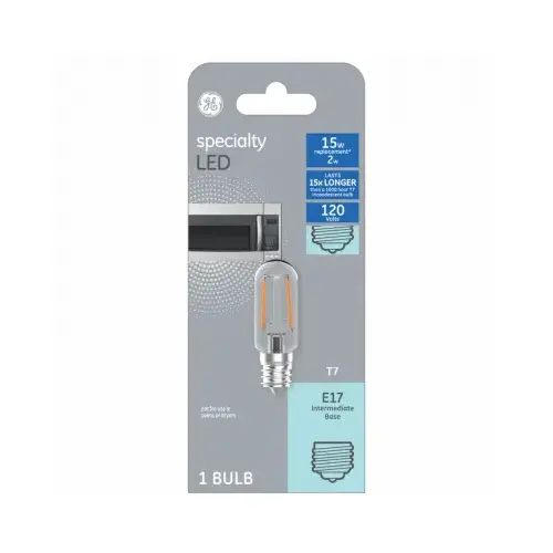 LED Light Bulb, T7, Warm White, Frosted, Non-Dimmable, 170 Lumens, 2-Watts