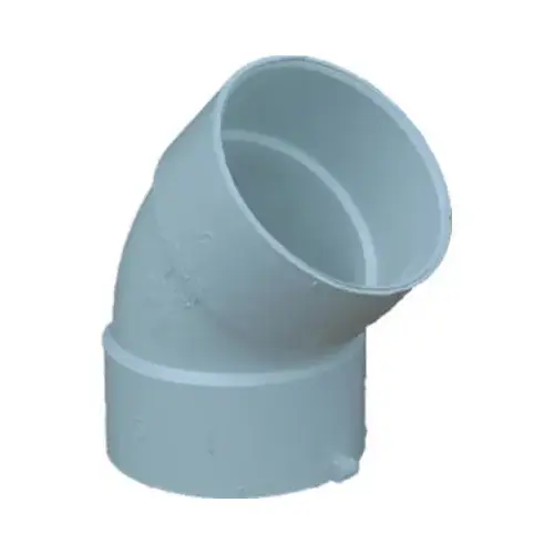 PVC Pipe Sewer Drain Elbow, 45-Degree, 6-In.
