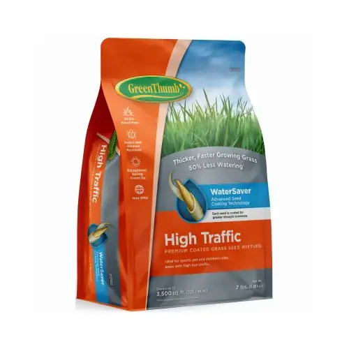 Premium Coated High-Traffic Grass Seed, 7-Lbs., Covers 3,500 Sq. Ft. Premium Coated High-Traffic Grass Seed, 7-Lbs., Covers 3,500 Sq. Ft.