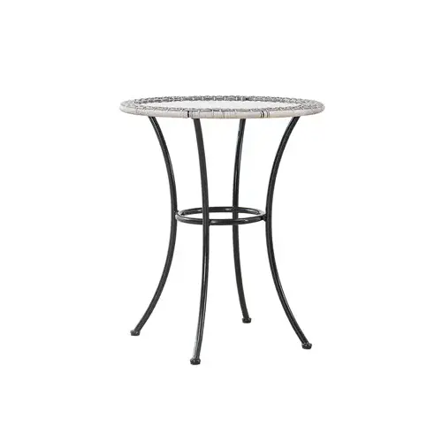 Marbella Wicker Bistro Patio Table, Gray/Black, 24-In. Marbella Wicker Bistro Patio Table, Gray/Black, 24-In.