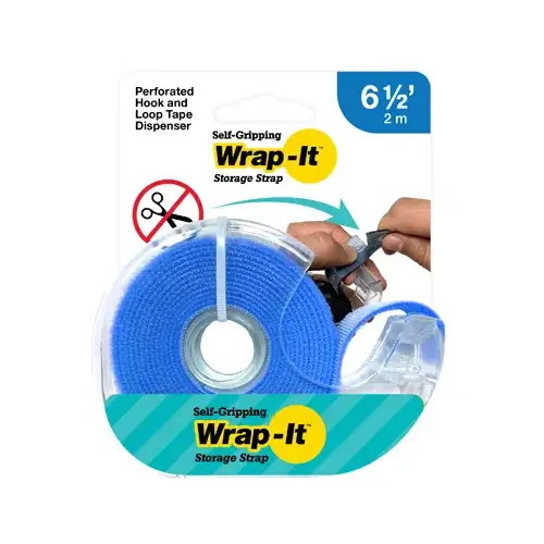 Self-Gripping Storage Strap Tape Roll, Blue, 6.5-Ft. Self-Gripping Storage Strap Tape Roll, Blue, 6.5-Ft.
