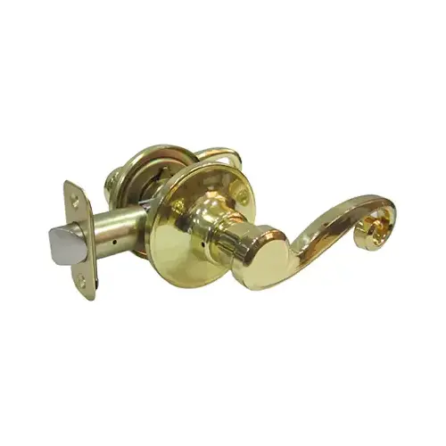 Hall/Closet Reversible Scroll Lever Passage Lockset, Polished Brass Hall/Closet Reversible Scroll Lever Passage Lockset, Polished Brass