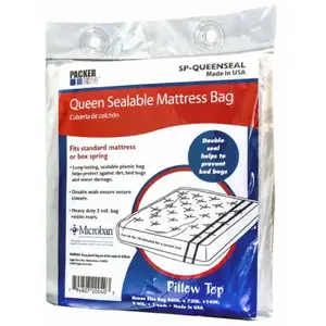 SCHWARZ SUPPLY SOURCE SP-QUEENSEAL Sealable Microban Queen Mattress Bag, 96 x 73 x 14-In.