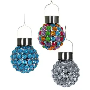 EXHART ENVIRONMENTAL SYSTEMS 05705-XCP9 Solar Hanging Ball Light, Acrylic, Assorted Colors - pack of 9