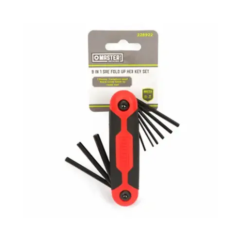 SAE Hex Key Set, Small, Plastic, Fold-Up, 9-In-1 SAE Hex Key Set, Small, Plastic, Fold-Up, 9-In-1