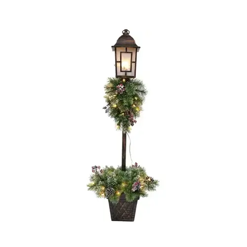 Christmas Lamp Post With PVC Greenery, Pre-Lit, 5-Ft. Christmas Lamp Post With PVC Greenery, Pre-Lit, 5-Ft.