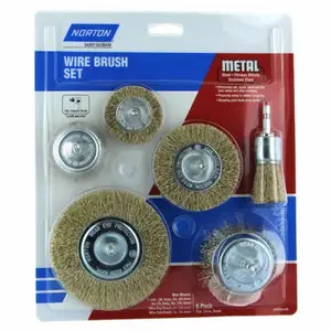 Norton 50589038 6PC Wire BRSH Cup Set