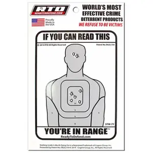 COGENT GROUP INC STW-7Y-XCP12 If You Can Read This You're In Range Home Security Window Decal, White Vinyl, 4 x 5-In. - pack of 12