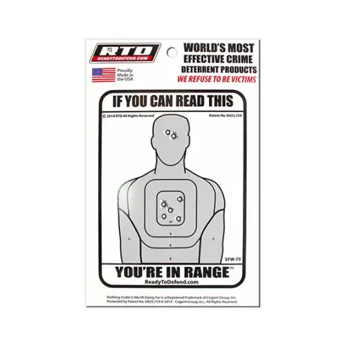 If You Can Read This You're In Range Home Security Window Decal, White Vinyl, 4 x 5-In. - pack of 12