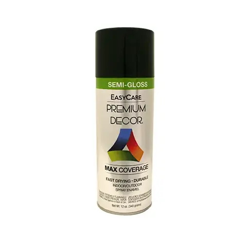 Premium Decor Spray Paint, Black Semi-Gloss, 12-oz. Premium Decor Spray Paint, Black Semi-Gloss, 12-oz.