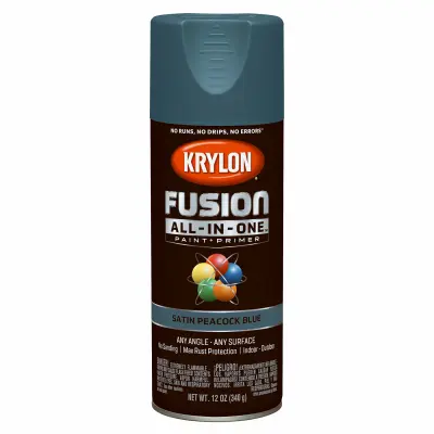 KRYLON DIVERSIFIED BRANDS Fusion All-In-One Spray Paint + Primer Satin Peacock Blue 12-oz. K02792007
