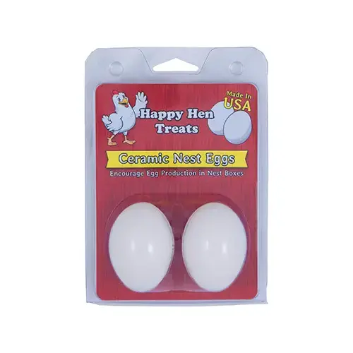 Ceramic Nest Eggs, White Pair Ceramic Nest Eggs, White Pair