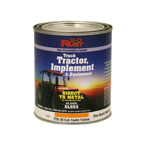 Rust-Preventative Paint & Primer, Direct to Metal, Truck, Tractor, Implement & Equipment, Cub Cadet Yellow, 1-Qt.