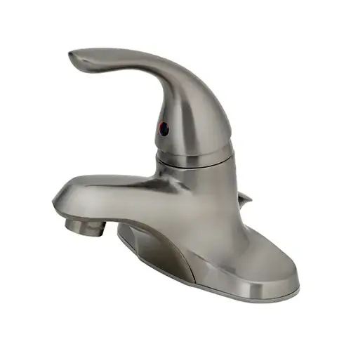 Lavatory Faucet With Plastic Pop-Up, Single Lever, PVD Brushed Nickel Lavatory Faucet With Plastic Pop-Up, Single Lever, PVD Brushed Nickel