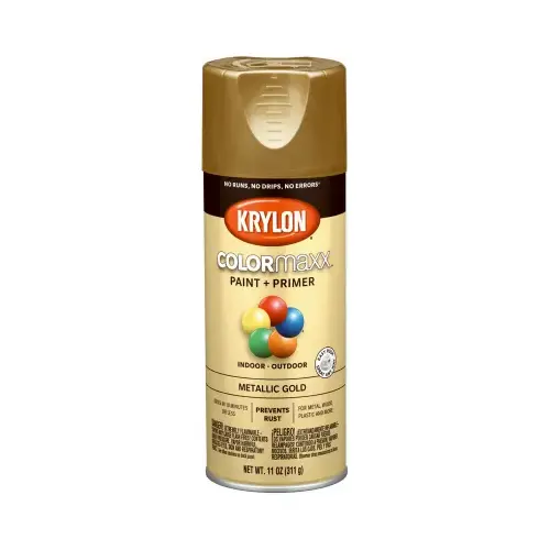 COLORmaxx Spray Paint, Metallic, Gold, 12 oz, Aerosol Can COLORmaxx Spray Paint, Metallic, Gold, 12 oz, Aerosol Can