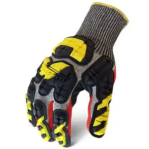 Ironclad Performance Wear INDI-KC5-05-XL Oil & Gas Safety Impact Gloves, Gray Knit, Men's XL