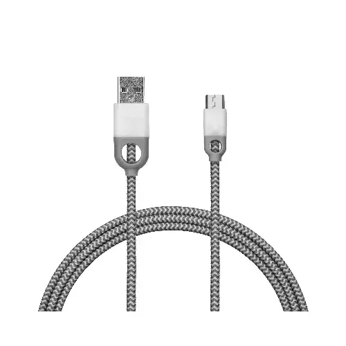 Braided Nylon Micro USB Cable, Gray/White, 6-Ft. Braided Nylon Micro USB Cable, Gray/White, 6-Ft.