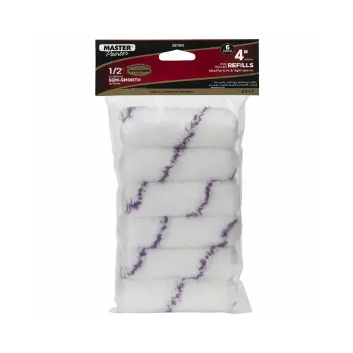 Microfiber Mini Paint Roller Cover, 4 x 1/2-In. Nap - pack of 6 Microfiber Mini Paint Roller Cover, 4 x 1/2-In. Nap - pack of 6