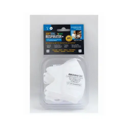 N95 Valved Safety Mask, S - pack of 3 N95 Valved Safety Mask, S - pack of 3
