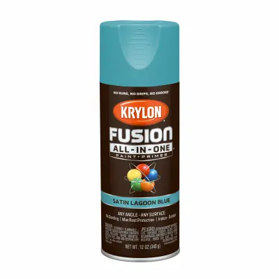 KRYLON DIVERSIFIED BRANDS Fusion All-In-One Spray Paint + Primer Satin Lagoon Blue 12-oz. K02741007