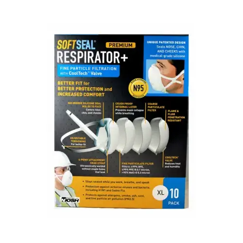 N95 Valve Dust Masks, XL - pack of 10 N95 Valve Dust Masks, XL - pack of 10