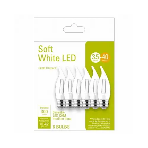 LED Chandelier Light Bulbs, Candle Shape, Clear Soft White, 300 Lumens, 4-Watts - pack of 36 LED Chandelier Light Bulbs, Candle Shape, Clear Soft White, 300 Lumens, 4-Watts - pack of 36