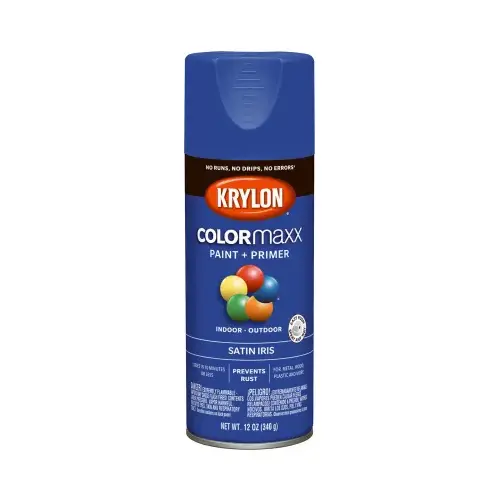 COLORmaxx Spray Paint, Satin, Iris, 12 oz, Aerosol Can COLORmaxx Spray Paint, Satin, Iris, 12 oz, Aerosol Can