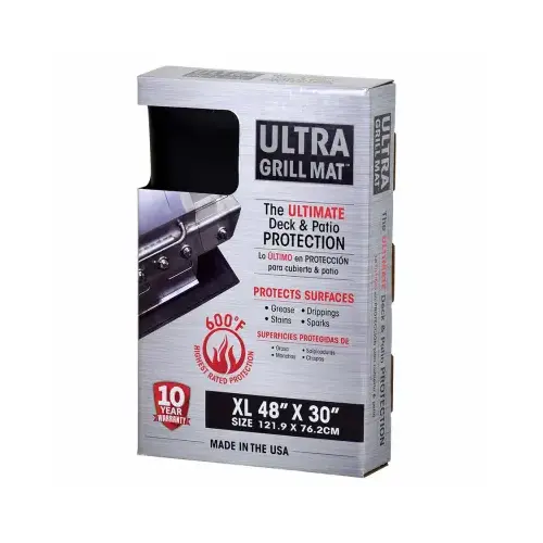 Ultra Grill Mat 30 In. W. x 48 In. L. Black Rectangle Grill Mat