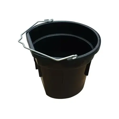 Utility Bucket, Flat Sided, Black Resin, 20-Qts.
