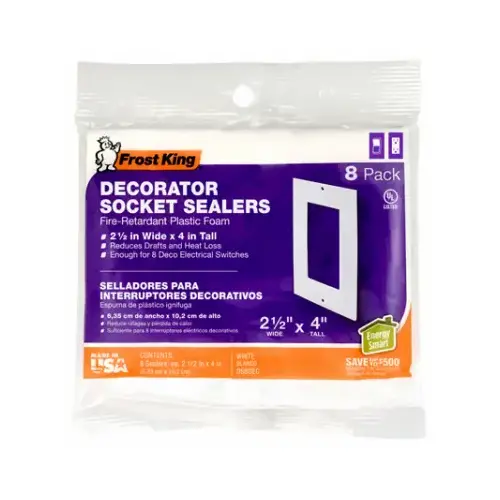 Switch Plate Sealer, White - pack of 8 Switch Plate Sealer, White - pack of 8