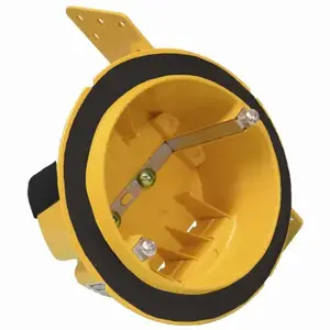 RACO 2028FBAR Vapor Barrier Ceiling Box, Round, Noryl Plastic, 4-In. Yellow