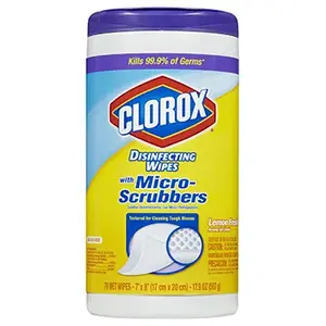 The Clorox Company 31270 Micro Scrubbers Disinfecting Wipes, Lemon Fresh, 70-Ct.